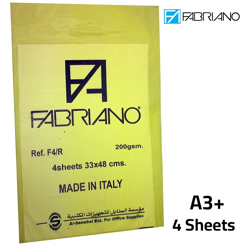 Fabriano Academia Drawing Paper Pack Of 4 Sheets 200 gsm A3+ (33x 48 cm)