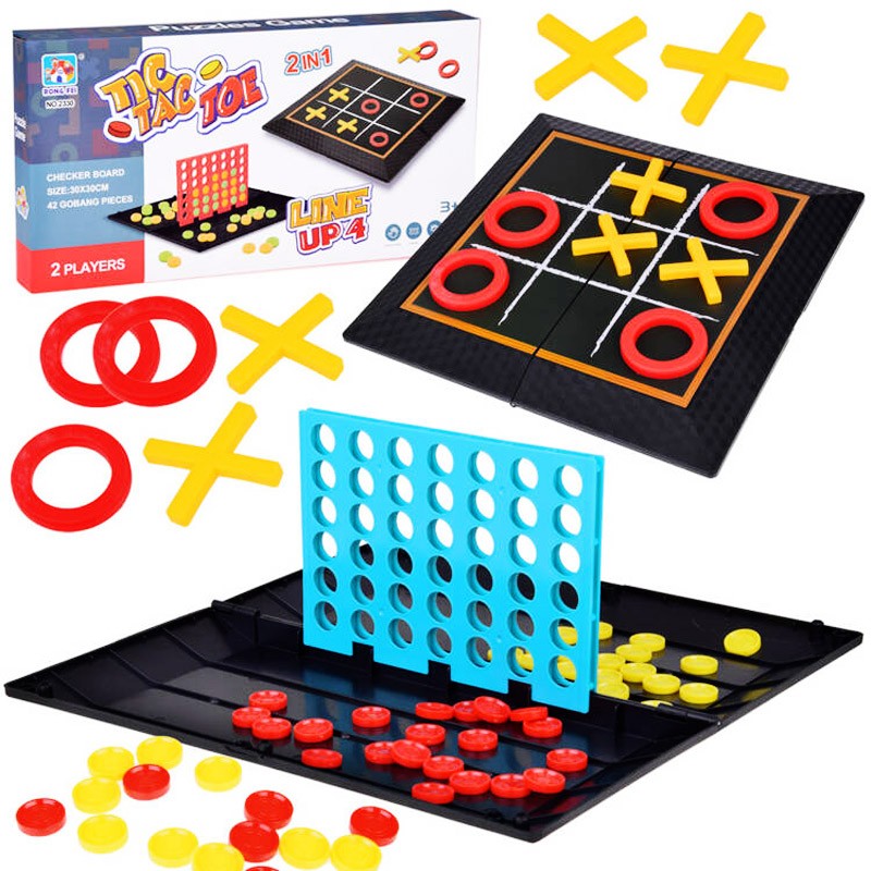 Game set 2in1 Tic-Tac-Toe line  Up & 4 Logic Strategic (2330)