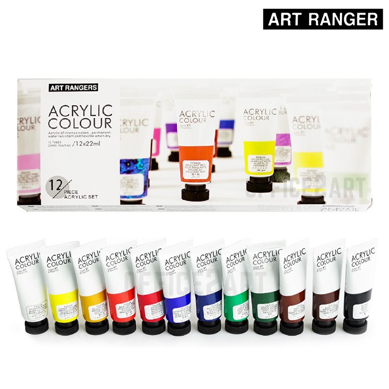 ART RANGERS Acrylic Colour 12 Tubes 22ml (FEA1222T)
