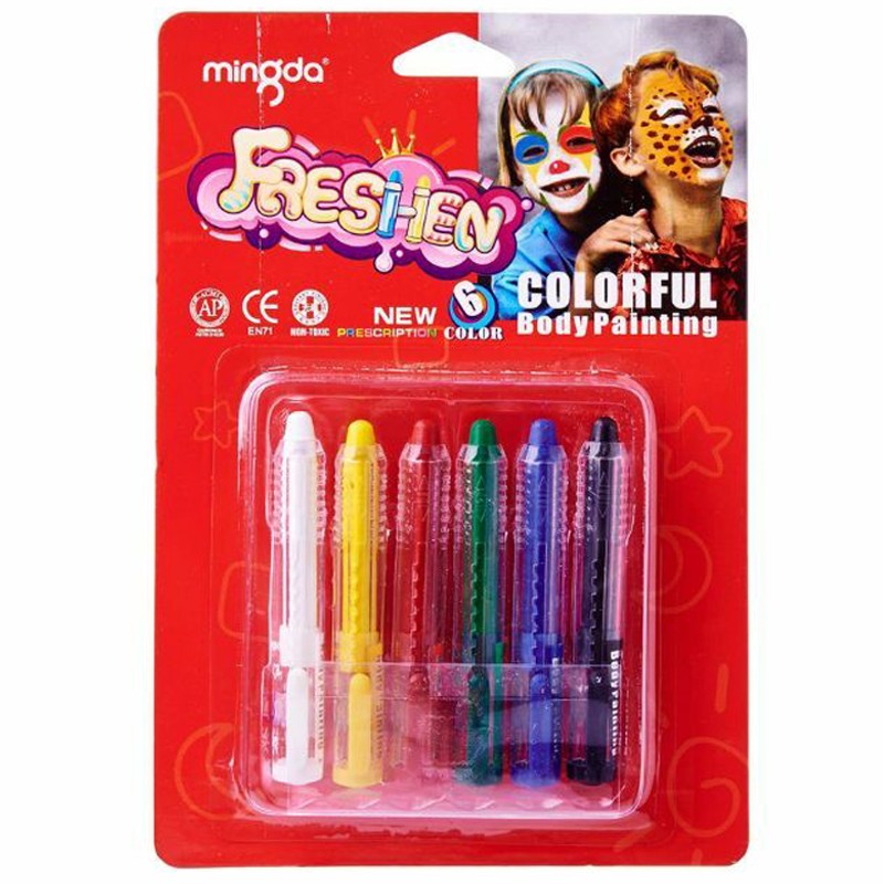 Mingda Freshen Colorful Crayon Body & Face Painting 6 Pcs (301A)