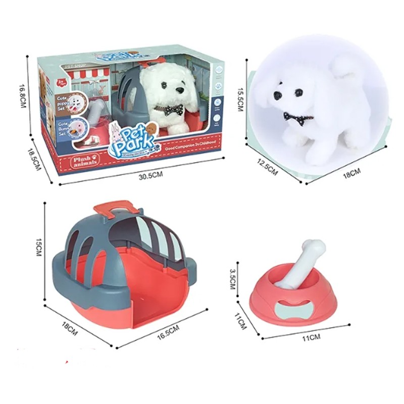 Pet Park Electric Pet Series  - Soft White Puppy Toy (RA001)