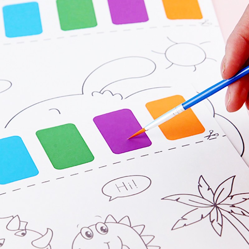 Double Side Drawing Card With Solid Water Colors & Brush