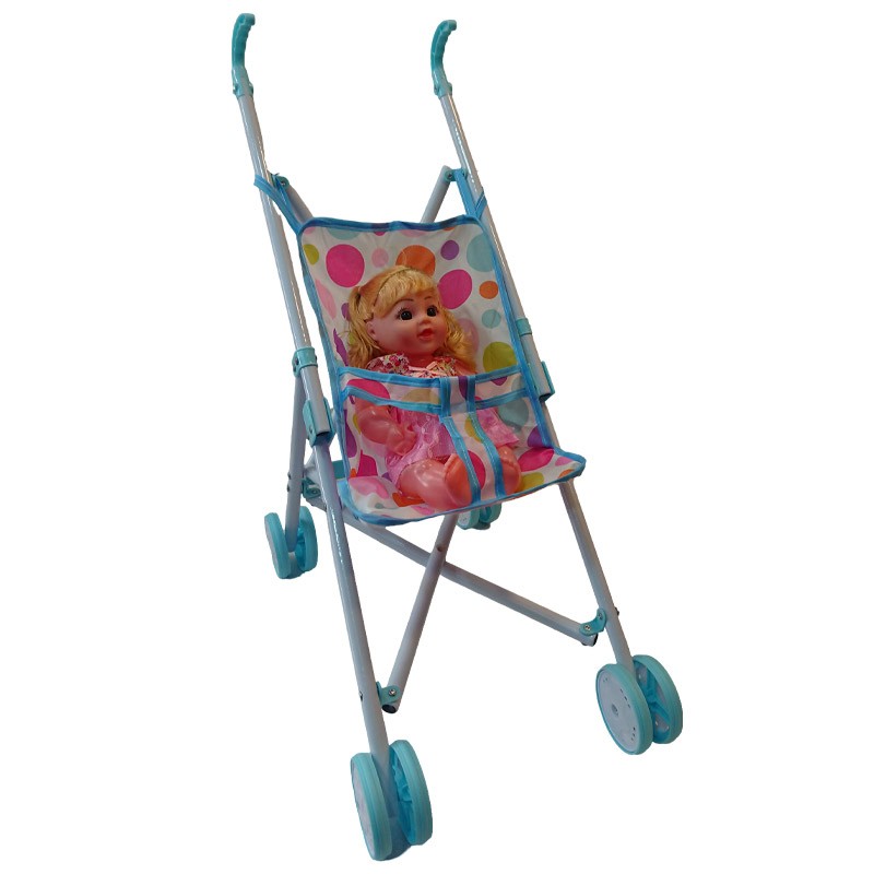 Baby Metal Doll Stroller With 25 cm Doll (T815)