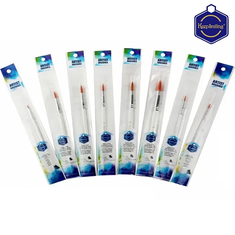 Keep smiling Artist Paint Brush  Nylon Bristles Round Shape #12 1pce
