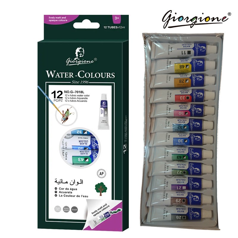 Giorgione Water Colours Tubes 6 ml 12 colors (G-3018L)