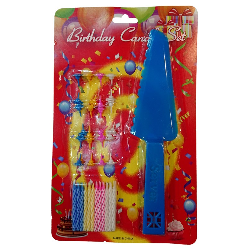 Birthday Candle Set 24 Candles With knife