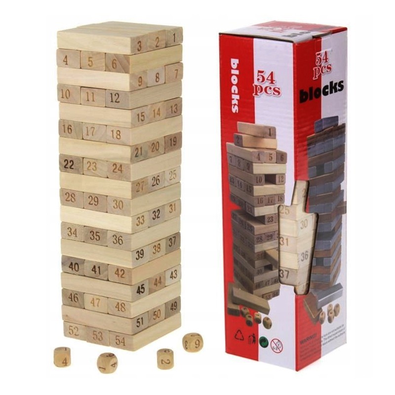 Wooden Puzzle Jenga Block 54 Pcs
