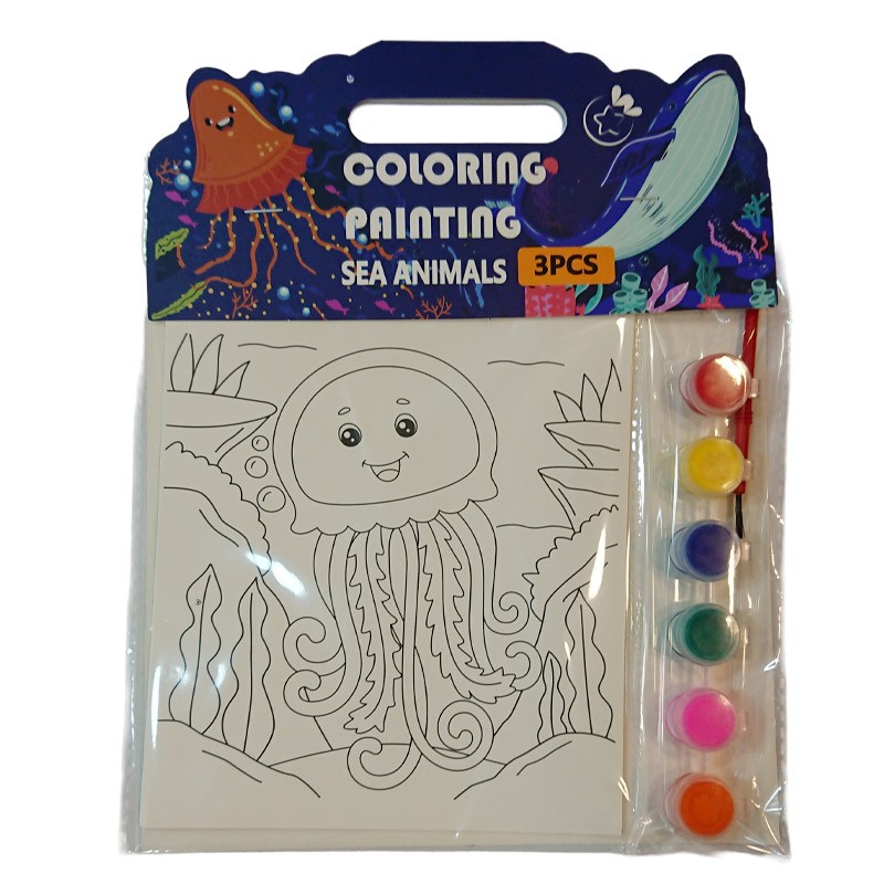 Sea Animals Coloring Cards (3 Cards)