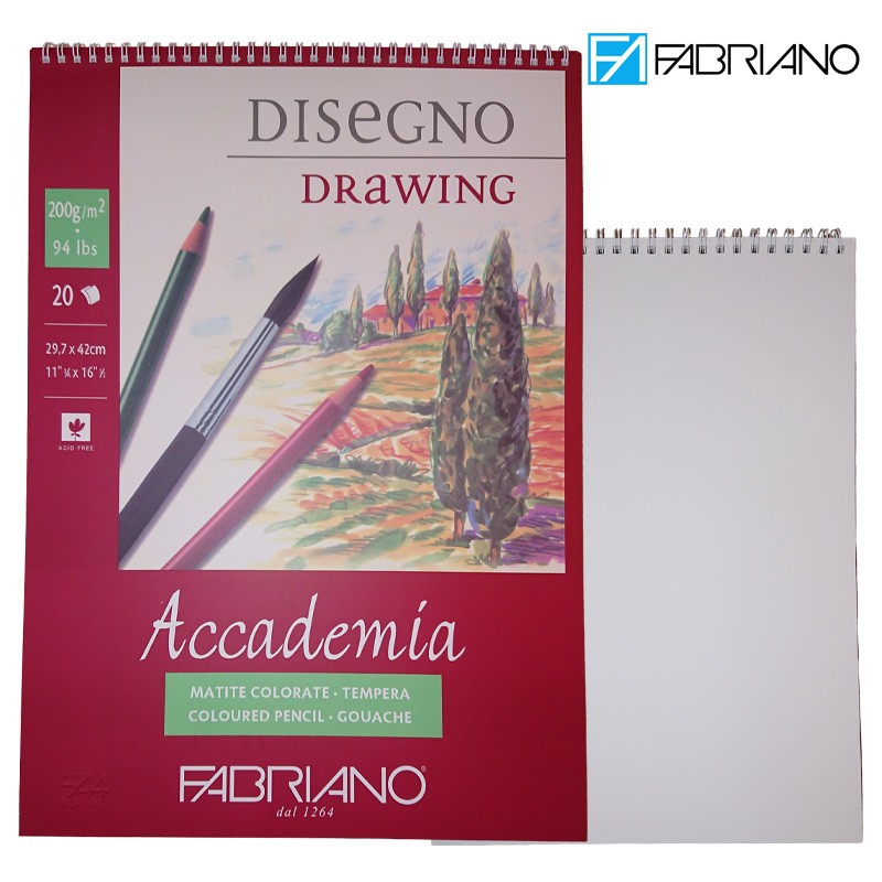 Fabriano Spiral Drawing Pad Academia A3 20 Sheets 200 gsm