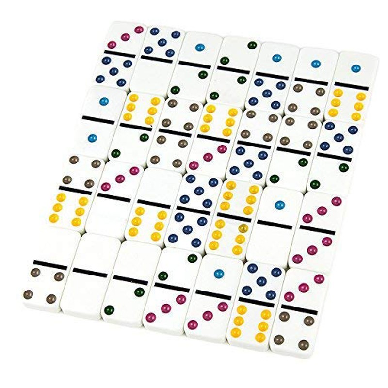 Dominoes Double 6 Color Dot 28 Pcs
