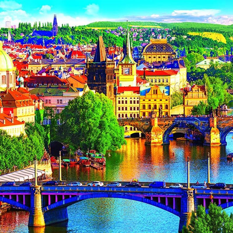 KODAK Premium Jigsaw Puzzles  Prague Czech Old Town Bridges 1500 Pcs