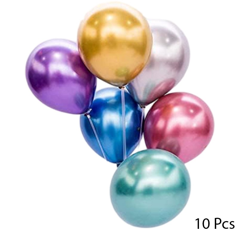 Metallic Chrome Colors Latex Balloons 10 pcs 12 Inch