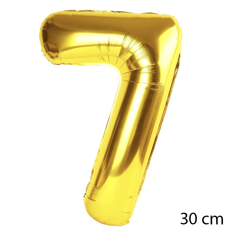 Gold Foil Balloon Number 7 (30 cm)
