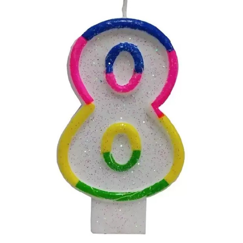 Birthday Candle  Number 8 For Cake Topper