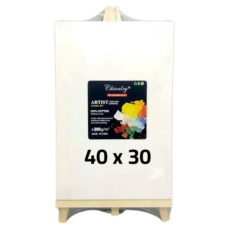 Canvas Board With Wood Stand 280 gsm 1 Pcs Size 40 x 30 cm
