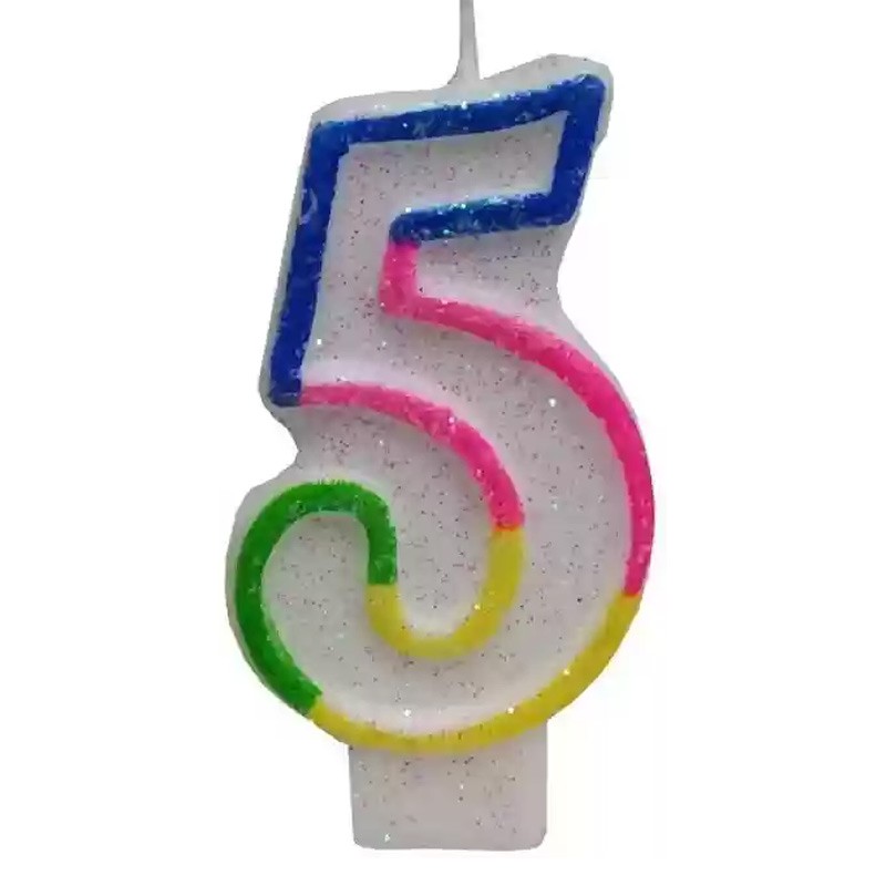 Birthday Candle  Number 5 For Cake Topper