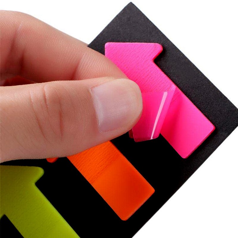 Transparent Arrow Sticky Note Strip Page Tabs Neon Color 500 Sheets Multi-Colors