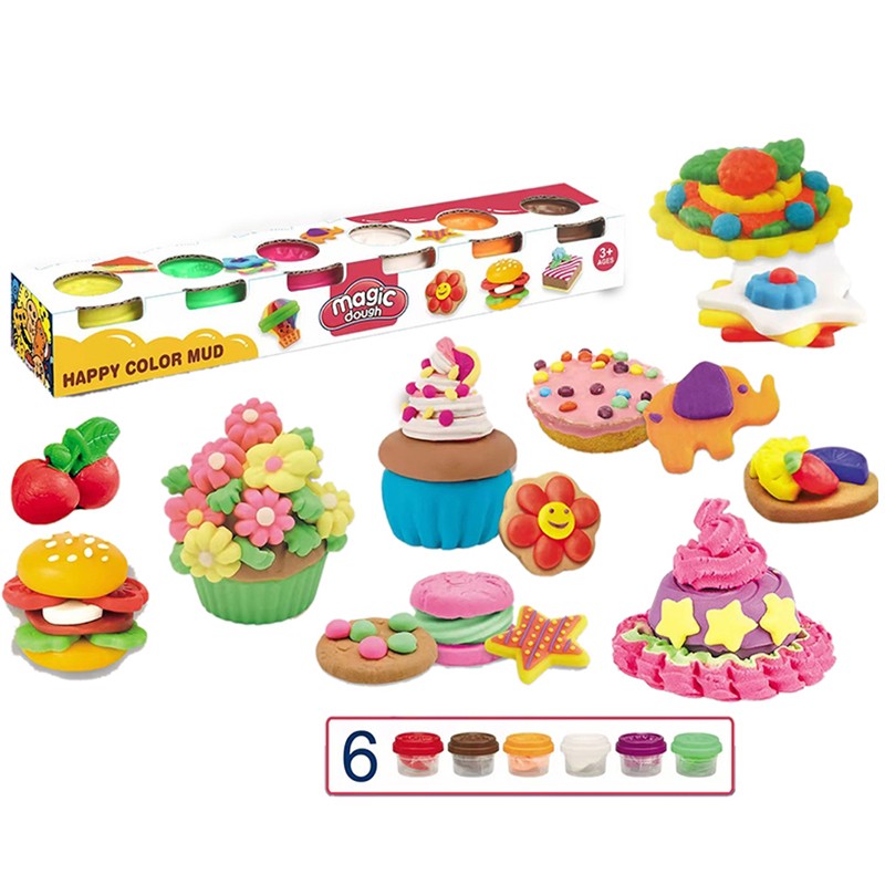 Magic Dough - Happy Color Mud 6 Pcs (8623)