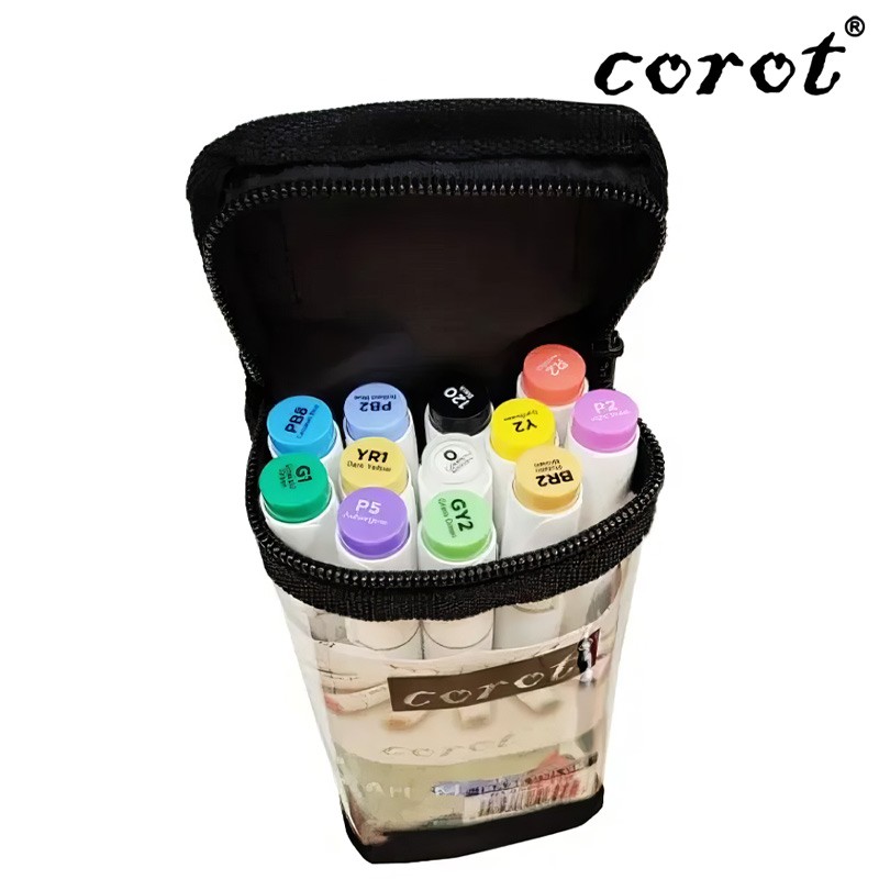 Corot Dual Tip Art  & Drawing Markers Set of 12 Colors (KL8606-12B)