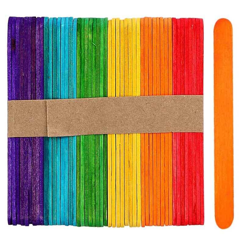 Colored Wooden  Sticks  For Crafts 50 Pcs 11 x 1 cm