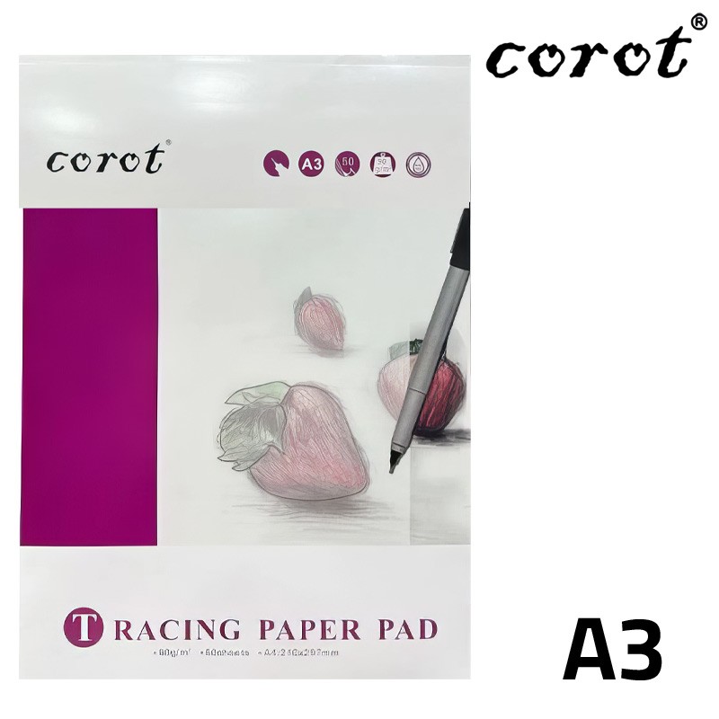 Corot Tracing Paper Pad A3 50 Sheets 90 gsm (KLLMB0001)