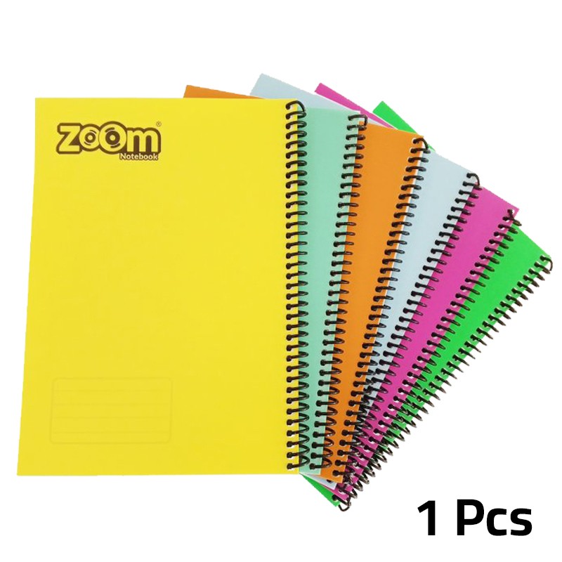 ZOOM Spiral Neon Plastic Cover Notebook 100 Sheets 60 grams (16.5 X 23 cm)